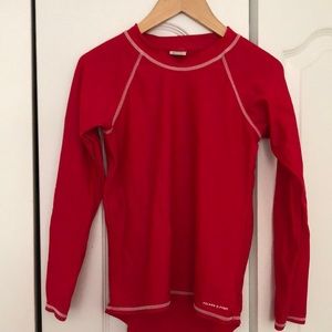 Polarn O. Pyret red swim shirt long sleeves, size 8-10 ( 134/140 eu) worn twice